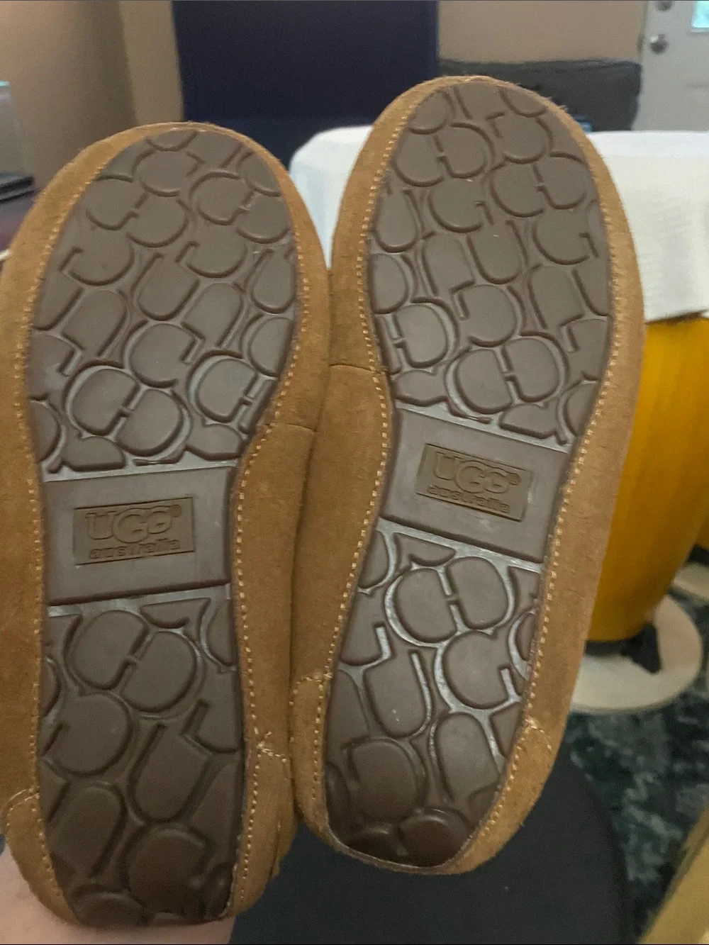 UGG Men’s Chestnut Suede Fuzz-Lined Moccasin Slip-Ons